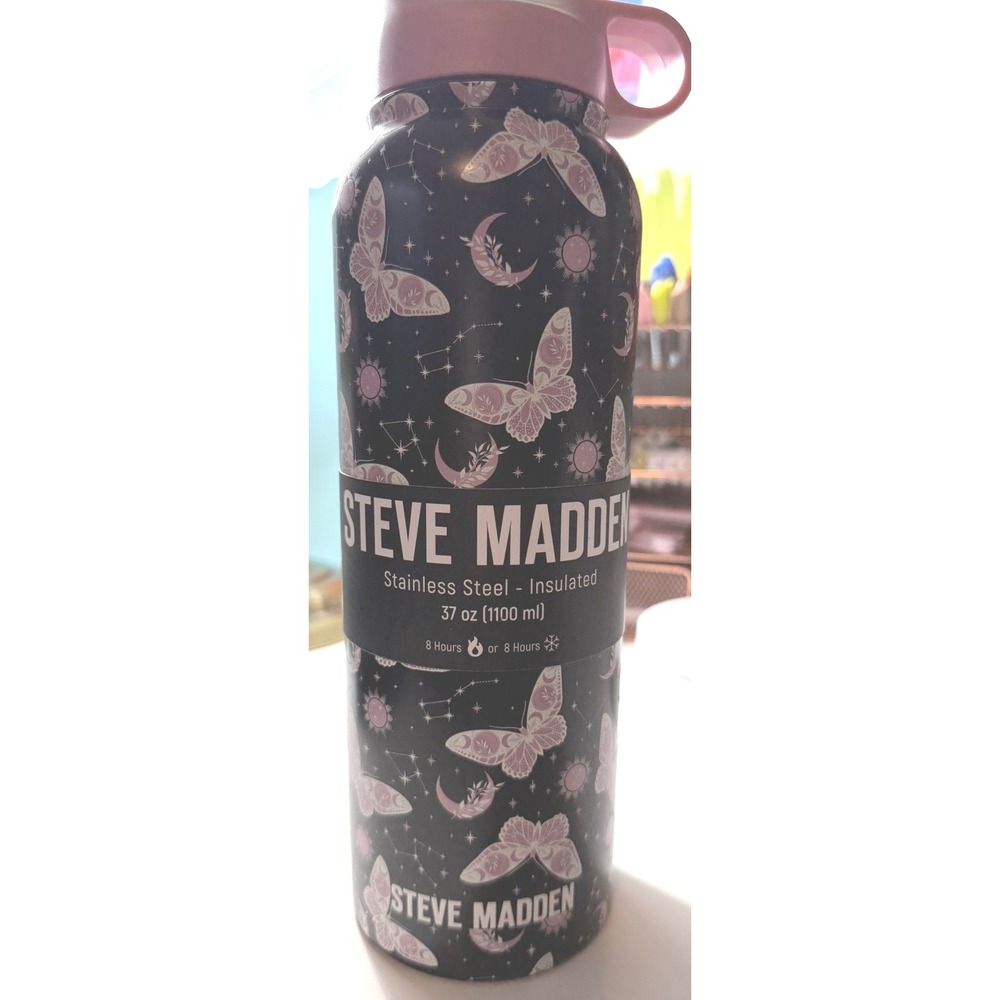 Steve Madden 37oz Stainless Steel Insulated Water Bottle Celestial Butterfly